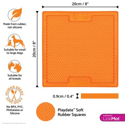 Show full view: LickiMat Soother Non-Skid Thermoplastic Rubber Dog Bowl, Orange slide 3 of 6
