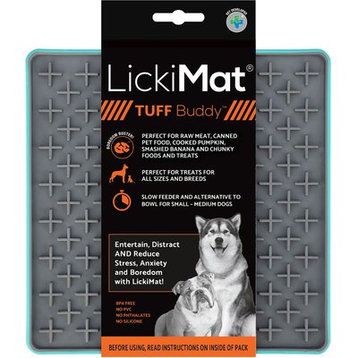 LickiMat LickiMat Tuff Buddy Non-Skid Thermoplastic Rubber Dog Bowl, Turquoise