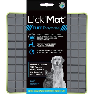 LickiMat LickiMat Tuff Playdate Non-Skid Thermoplastic Rubber Dog Bowl, Green