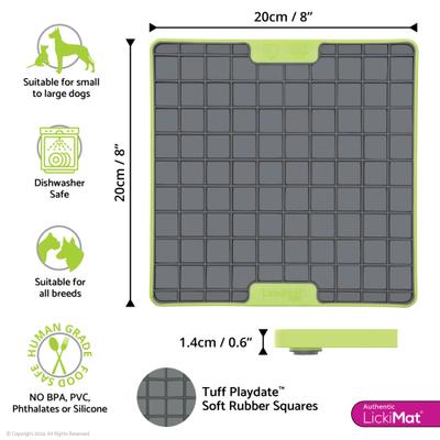 Show full view: LickiMat Tuff Playdate Non-Skid Thermoplastic Rubber Dog Bowl, Green slide 3 of 8