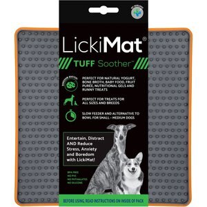 LickiMat Tuff Soother Non-Skid Thermoplastic Rubber Dog Bowl, Orange
