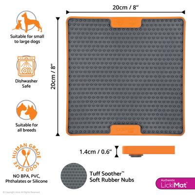 Show full view: LickiMat Tuff Soother Non-Skid Thermoplastic Rubber Dog Bowl, Orange slide 3 of 7