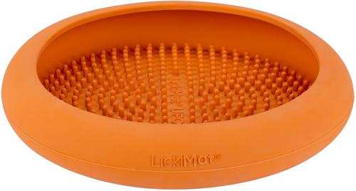 Show full view: LickiMat UFO Slow Feeder Dog Bowl, Orange, Standard slide 5 of 10