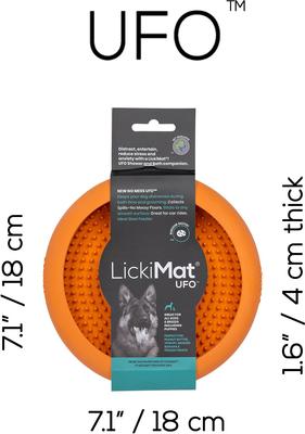 Show full view: LickiMat UFO Slow Feeder Dog Bowl, Orange, Standard slide 6 of 10