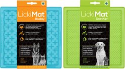 LickiMat Variety 2-Pack Non-Skid Thermoplastic Rubber Dog Bowl, Green/Turquoise