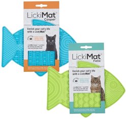 LickiMat Variety Pack Slow Feeder Cat Lick Mat, Green & Turquoise, 2 count