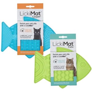 LickiMat Variety Pack Slow Feeder Cat Lick Mat, Green & Turquoise, 2 count