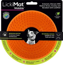 LickiMat Wobble BPA-Free Rubber Dog Bowl, Orange, Standard