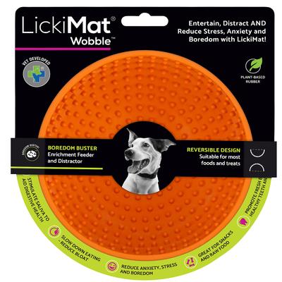 Show full view: LickiMat Wobble BPA-Free Rubber Dog Bowl, Orange, Standard slide 1 of 10