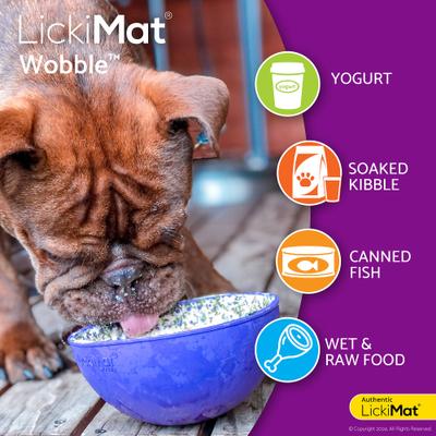 Show full view: LickiMat Wobble BPA-Free Rubber Dog Bowl, Purple, Standard slide 5 of 11