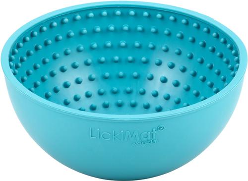 Show full view: LickiMat Wobble Slow Feeder Dog Bowl, Turquoise slide 3 of 10