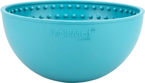Show full view: LickiMat Wobble Slow Feeder Dog Bowl, Turquoise slide 4 of 10