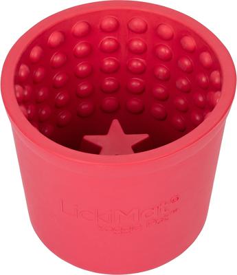 Show full view: LickiMat Yoggie Pot BPA-Free Rubber Dog Bowl, Pink, Standard slide 9 of 11