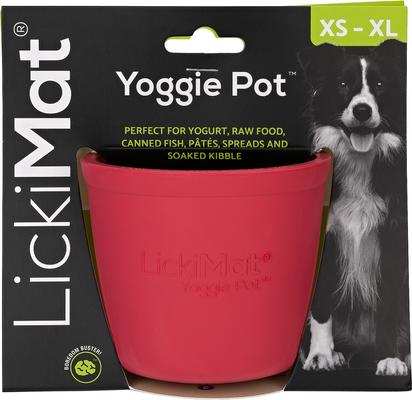 Show full view: LickiMat Yoggie Pot BPA-Free Rubber Dog Bowl, Pink, Standard slide 3 of 11
