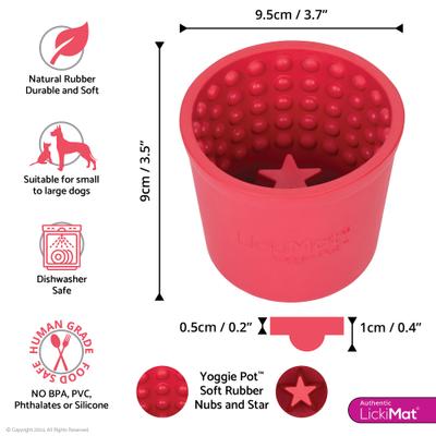 Show full view: LickiMat Yoggie Pot BPA-Free Rubber Dog Bowl, Pink, Standard slide 4 of 11