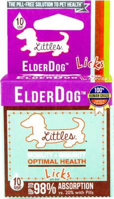 Show full view: Licks Littles ElderDog Chicken Flavored Supplement for X-Small & Small Breed Senior Dogs, 10 count slide 1 of 4