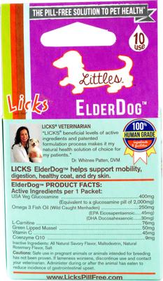 Show full view: Licks Littles ElderDog Chicken Flavored Supplement for X-Small & Small Breed Senior Dogs, 10 count slide 3 of 4