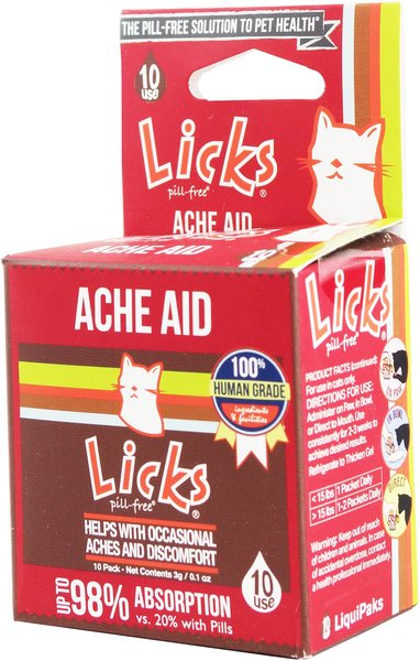 Licks Pill-Free ACHE AID Homeopathic Medicine for Pain for Cats