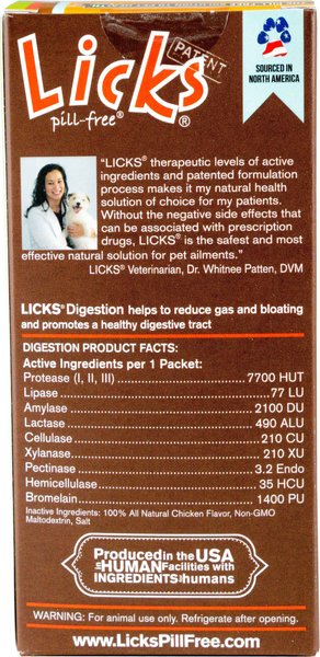 Show full view: Licks Pill-Free DIGESTION Dog Supplement, 30 count slide 2 of 2