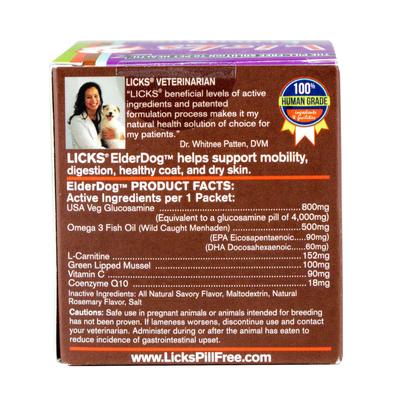 Show full view: Licks Pill-Free ElderDog Mobility + Long-Term Health Support Senior Dog Supplement, 10 count slide 3 of 3