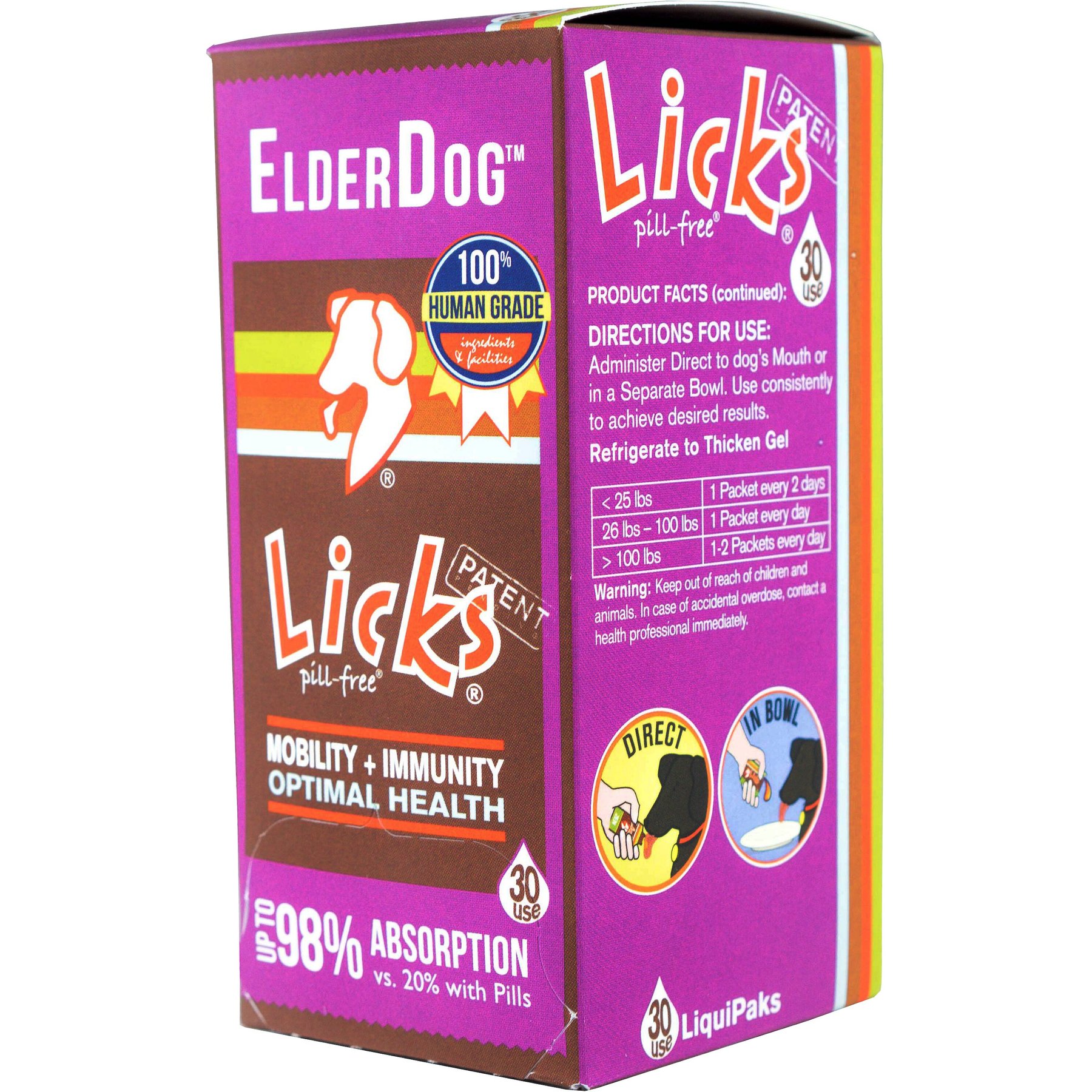 Licks Pill-Free ElderDog Mobility + Long-Term Health Support Senior Dog Supplement, 30 count