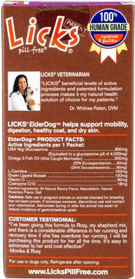 Show full view: Licks Pill-Free ElderDog Mobility + Long-Term Health Support Senior Dog Supplement, 30 count slide 4 of 4