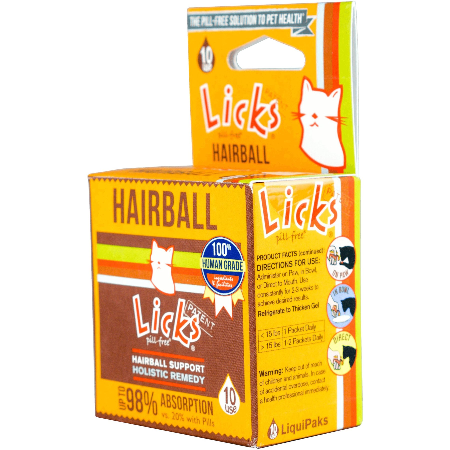 Licks Pill-Free HAIRBALL Cat Supplement, 10 count