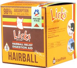 Licks Pill-Free HAIRBALL Cat Supplement, 30 count