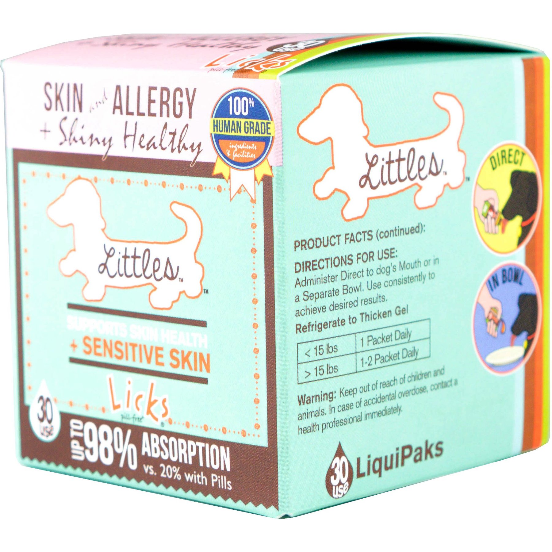 Licks Pill-Free Littles SKIN & ALLERGY Dog Supplement, 30 count