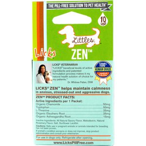 Licks Pill-Free Littles ZEN Calming Roasted Chicken Flavor Dog Supplement, 10 count