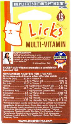 Show full view: Licks Pill-Free MULTI-VITAMIN Cat Supplement, 10 count slide 3 of 4