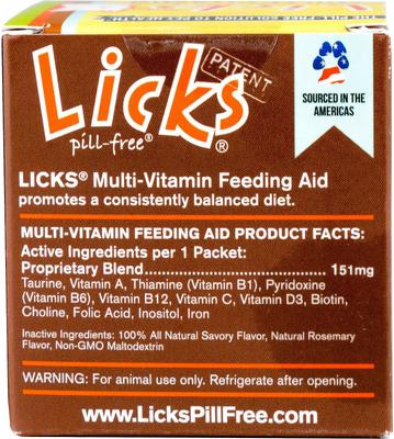 Show full view: Licks Pill-Free MULTI-VITAMIN Cat Supplement, 30 count slide 3 of 4