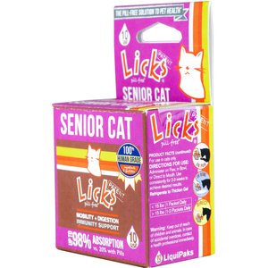 Licks Pill-Free SENIOR Mobility + Long-Term Health Support Senior Cat Supplement, 10 count