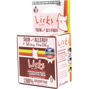 Licks Pill-Free SKIN & ALLERGY Cat Supplement, 10 count