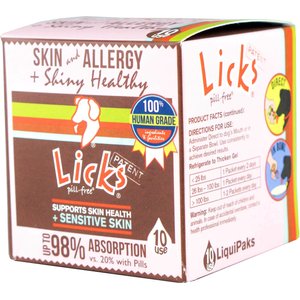 Licks Pill-Free SKIN & ALLERGY Dog Supplement, 10 count
