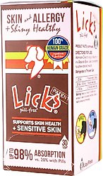 Licks Pill-Free SKIN & ALLERGY Dog Supplement, 30 count