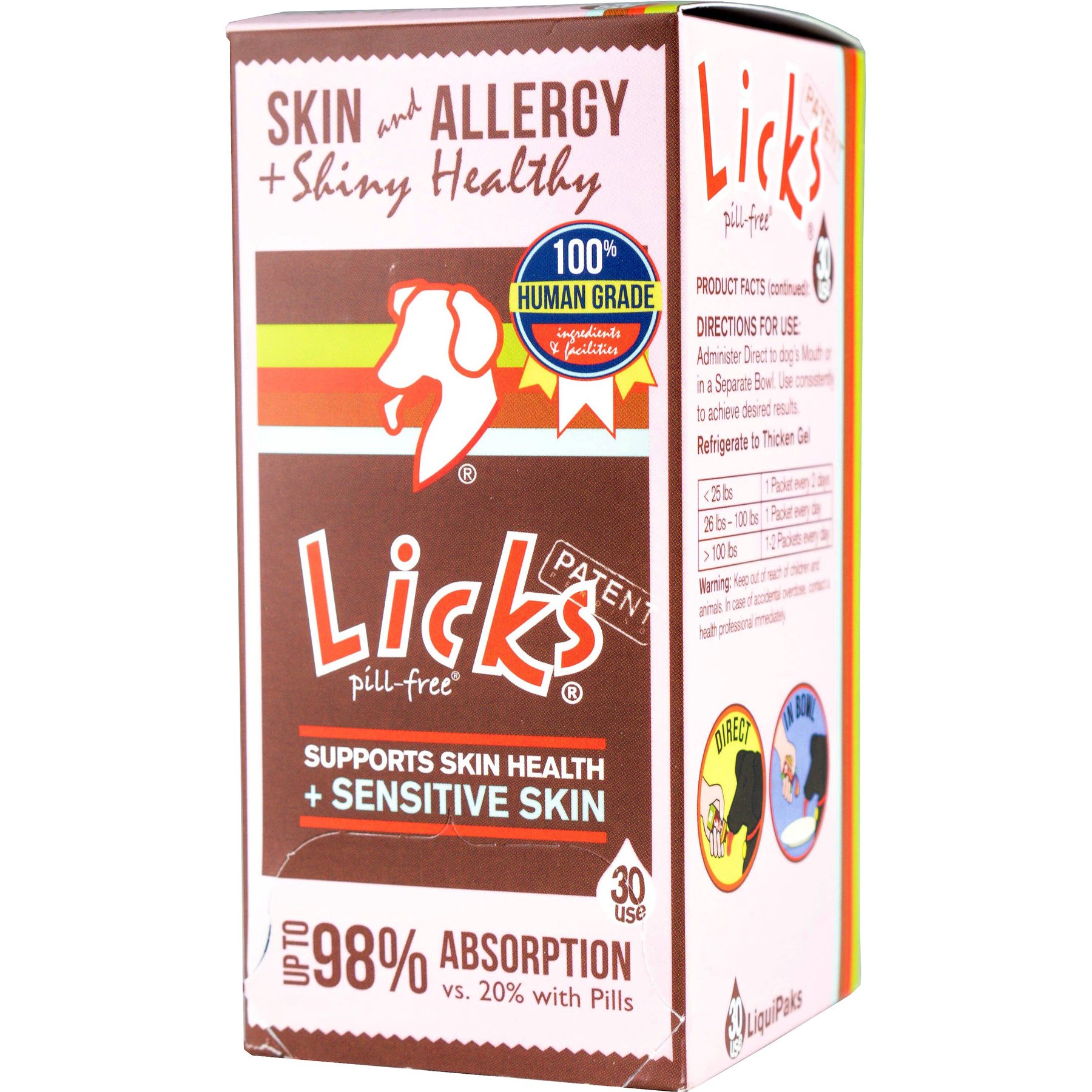 Licks Pill-Free SKIN & ALLERGY Dog Supplement, 30 count