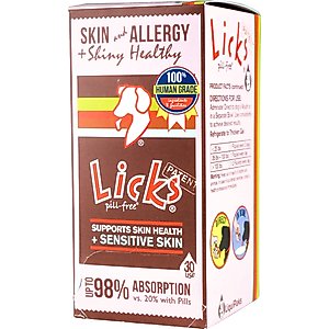 Licks Pill-Free SKIN & ALLERGY Dog Supplement, 30 count
