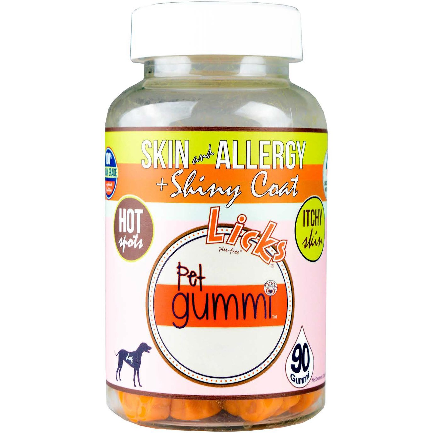 Licks Pill-Free SKIN & ALLERGY Gummi Dog Supplement, 90 count