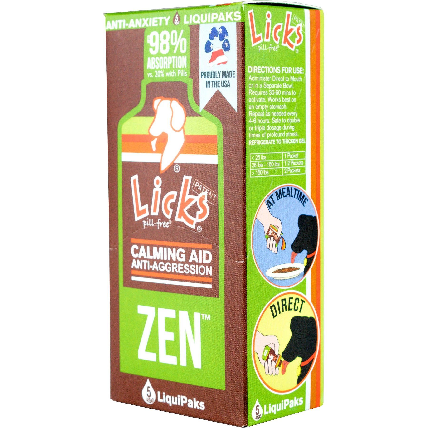 Licks Pill-Free ZEN Calming Roasted Chicken Flavor Dog Supplement, 5 count