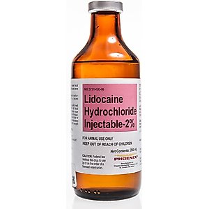Lidocaine HCl Injectable Solution 2% for Dogs, Cats, Horses & Cattle, 250-mL