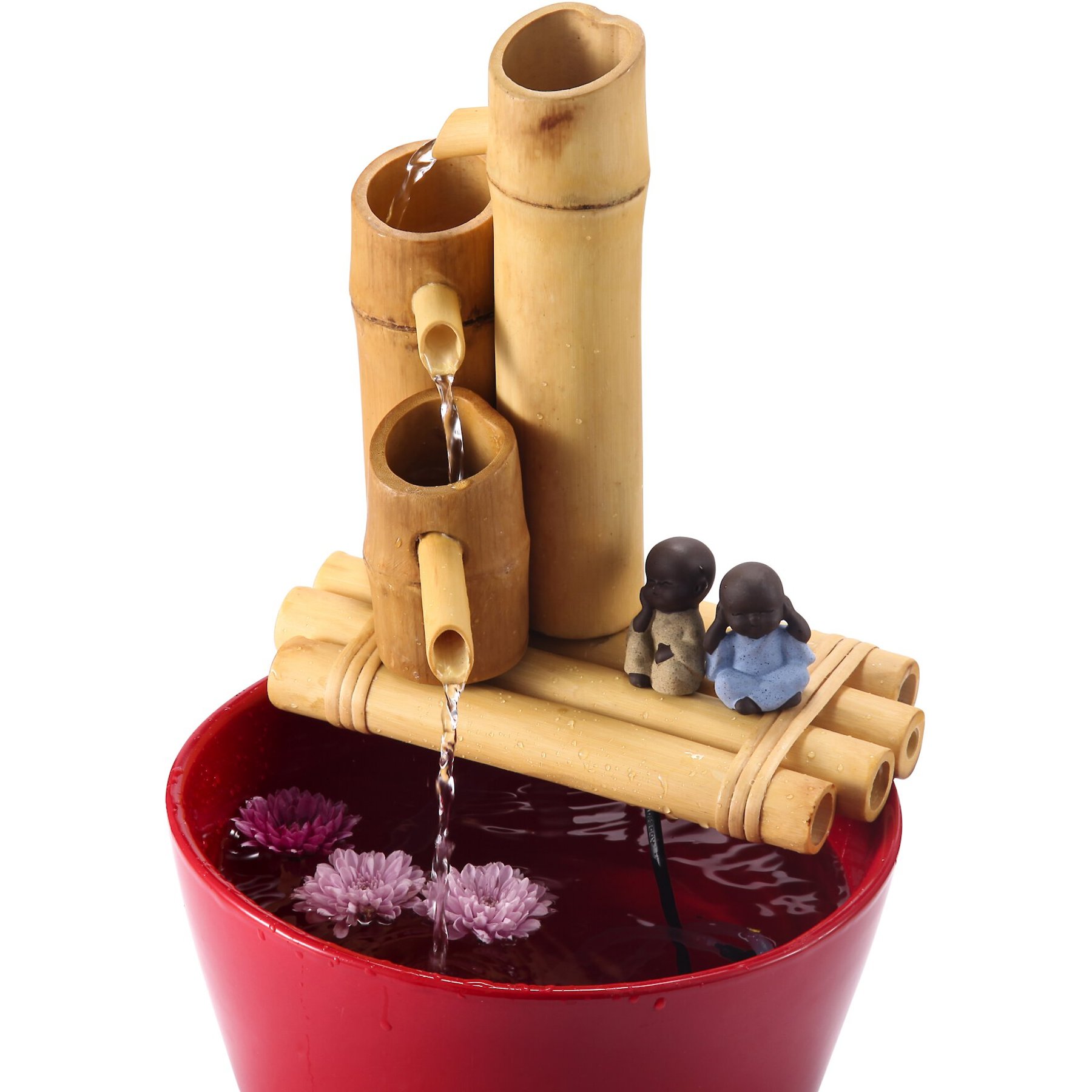Lifegard Bamboo 3-Tier Fish Aquarium Fountain & Quiet One Pump, Medium