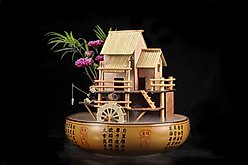 Lifegard Decorative Pot Bamboo House Fish Aquarium Fountain & Quiet One Pump slide 2 of 7