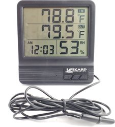 Lifegard Digital Thermometer & Hygrometer, Black