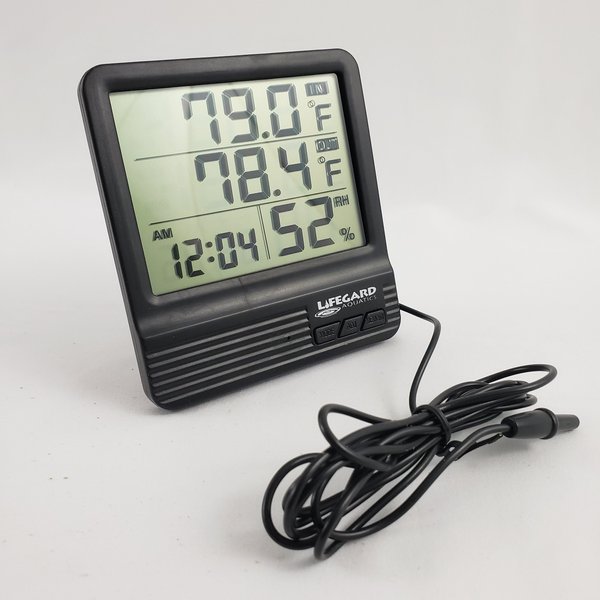 Lifegard Digital Thermometer & Hygrometer, Black