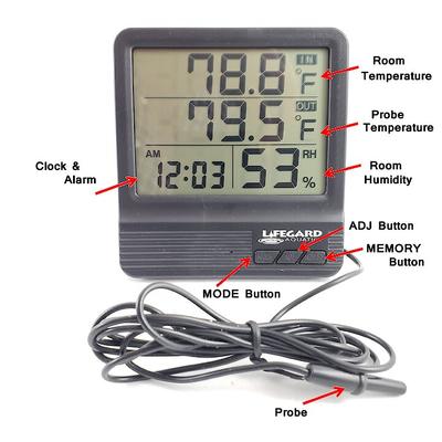 Show full view: Lifegard Digital Thermometer & Hygrometer, Black slide 6 of 6