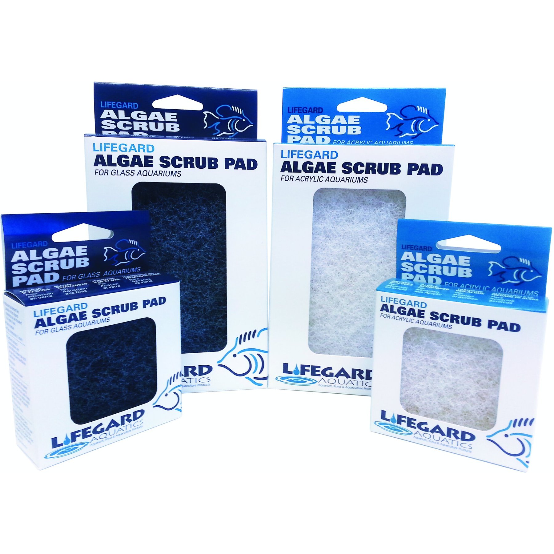 Lifegard Glass Aquarium Algae Pad, Blue, Large