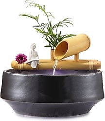 Lifegard Plant Holder Bamboo Fish Aquarium Fountain & Quiet One Pump, Medium