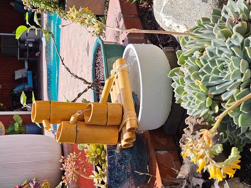 Show full view: Lifegard Quiet One 100 Pump Bamboo 3-Tier Fountain, Stone White Pot, 8-in base slide 2 of 4