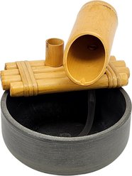 Lifegard Quiet One 100 Pump Bamboo Fountain with Plant Holder, Charcoal Grey Pot, 8-in base slide 2 of 4